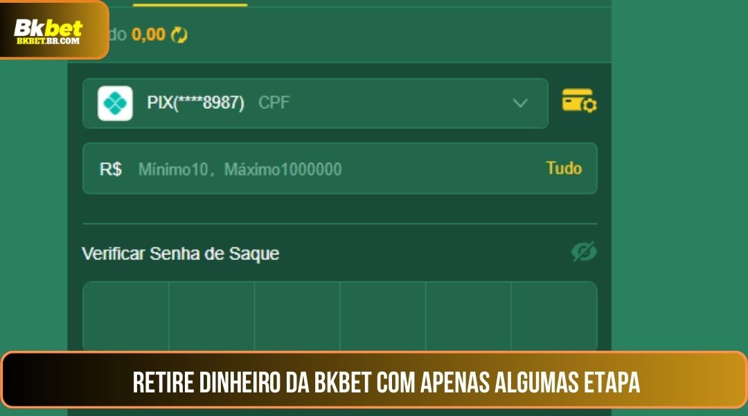 Após o login bem-sucedido, vá para retirada/Saques para começar a fazer transações.